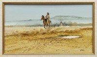 RAUL GUTIERREZ (TEXAS, B. 1935) INDIAN HORSE RIDER