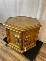 Gold Painted Hexagonal End Cabinet