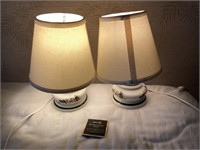 2 Small Ceramic Base Table Lamps