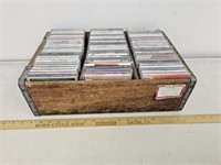 81 CDs in Wooden Divided Carrying Crate- DJ CDs