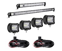 8 Pieces LED Light Bar Kit Double Row Off-Road