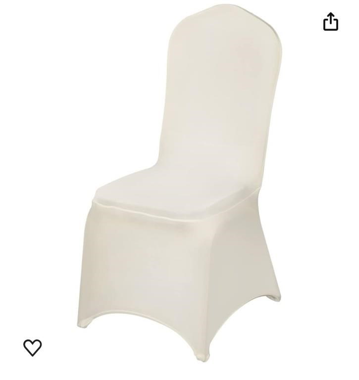 VEVOR 100 PCS Ivory Chair Covers Polyester