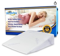 8" Bed Wedge Pillow for Sleeping, Luxurious 3