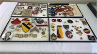(4) showcases - scout/military/poltical patches,