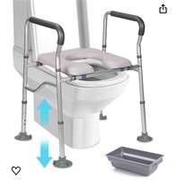 Raised Toilet Seat with Handles, Elevated Toilet