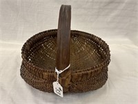 Early Splint Gathering Basket, Wooden Handle