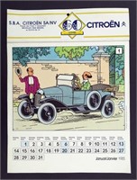 Calendrier Tintin pour Citroën (1985)