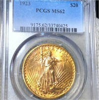 1923 $20 Gold Double Eagle PCGS - MS62