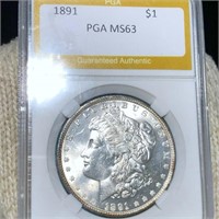 1891 Morgan Silver Dollar PGA - MS63