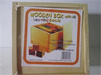 WOODEN BOX WITH 48 LEARNING BLOCKS