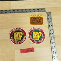 Leather Foxy Patch and Arkansas Patches