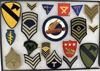 19 USMC, US Army & US Naval Cloth Badges