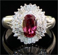 Platinum 1.73 ct GIA Ruby & Diamond Ring