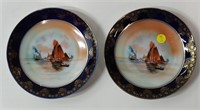 2 HAND PAINTED CZECHOSLOKIA PLATES