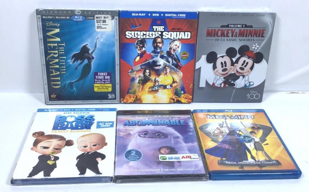 New Open Box Lot of 6 Family Blu-ray Discs