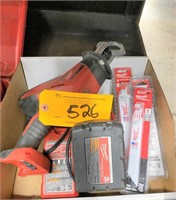 MILWAUKEE CORDLESS SAW-ZALL w/ BLADES