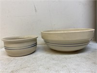 Blue band stoneware bowls