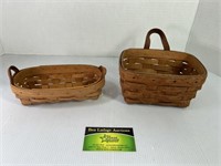 2 Small Longaberger Baskets with Handles