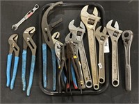 Adjustable Wrenches, Pliers, Ratchet.