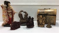 Chest Of Buddha's & Sculptures K7E