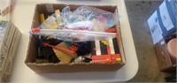 Small box of assorted Legos,  and K'Nex
