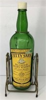 * Vtg lg Cutty Sark scotch bottle w/ stand