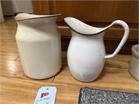 Vintage granite pitchers