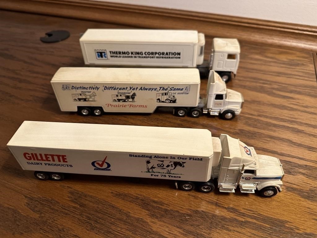 3 Prairie Farms Dairy metal semi trucks