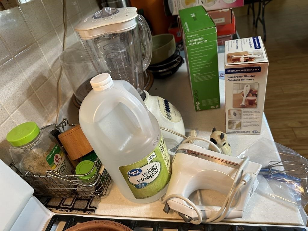 Contents of counter top, small appliances, more