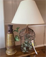 Bird Cage Lamp and Vase