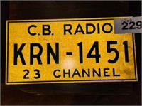 YELLOW 12 X 6 C.B. RADIO CALL SIGN- METAL