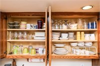 (2) Contents of Cabinets-Everyday Dishes, Cups,