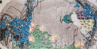 ZHOU YUN Chinese b.1976 Watercolor Peacock Paper