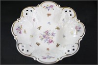 Footed Decorative Floral Royal Bowl
