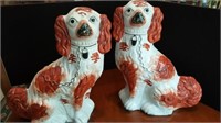 Pair of Large Staffordshire Dog Figurines