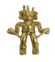 SMALL 18KT (TESTED) GOLD AZTEC FIGURAL PENDANT