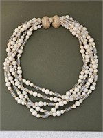 16" Mimi d N Pearl(?) & Bead Necklace Marked .975