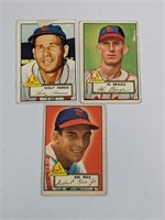 1952 Topps (3 Different St. Louis Cardinals) Poor