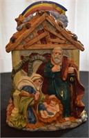 Vintage Homespun Nativity Cookie Jar