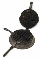 Antique Metal Waffle Iron