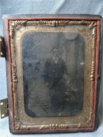 Old Tintype of Young Man in Partial Case