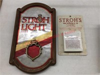 Stroh beer plastic sign and 1998 calendar