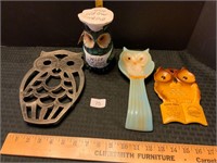 Owls Metal Trivet Chef Spoon Rest Prayer