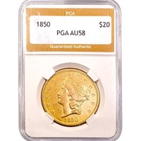 1850 $20 Gold Double Eagle PGA AU58