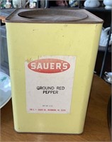 Vintage Sauer's Ground Red Pepper 6lb Tin