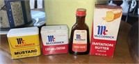 (4) McCormick Spice Tins: Mustard, Imitation