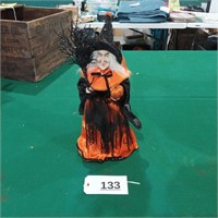 Halloween Witch w/Broom & Pumpkin