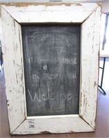 Large Distressed Chalk Board w Wood Frame 36x50.5"