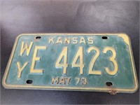 Vintage Kansas license plate May 73