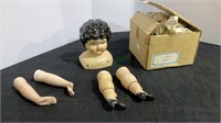 Vintage doll components - do it yourself - head,